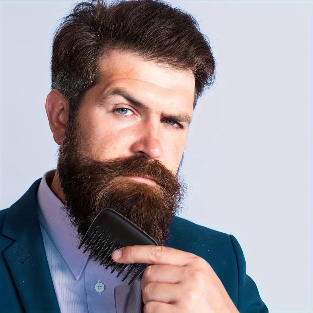 Portable Soft Hair Comb, Anti-static Wide Tooth Comb Stripe Comb, Portable Travel Comb, Suitable for Men and Women Thick Curly Waves Wig, Black