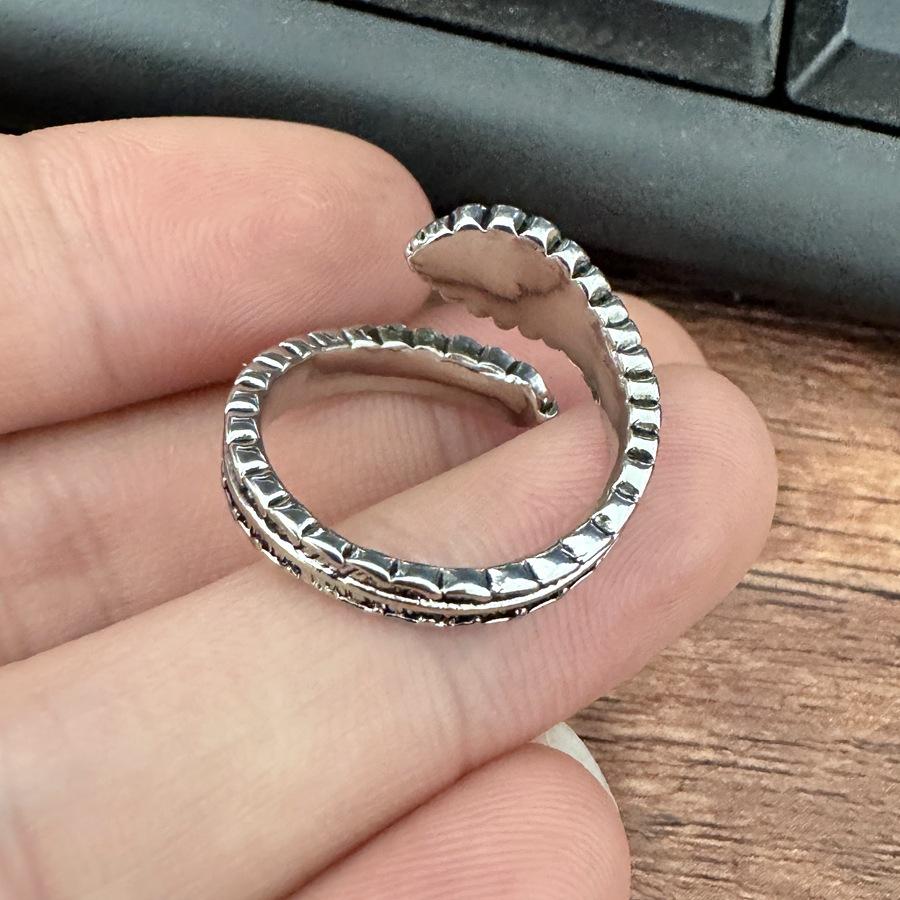Anillo de Pluma para Hombres y Mujeres Anillo Vivo Incrustado con Circonita Anillo Retro Viejo