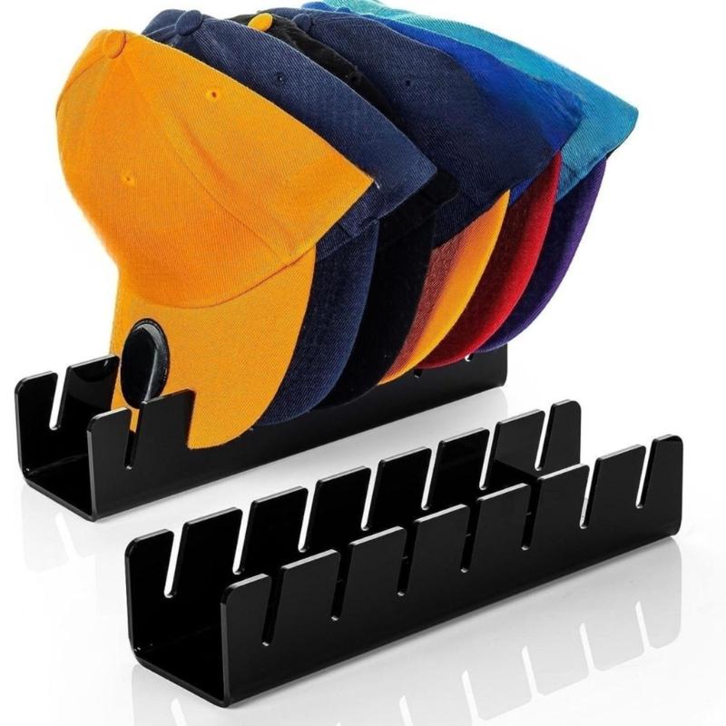 Sturdy Acrylic Hat Display Rack Reusable Round Cap Stand Cap Organizer Hanger Baseball Cap Holder for Travel Hotel Home