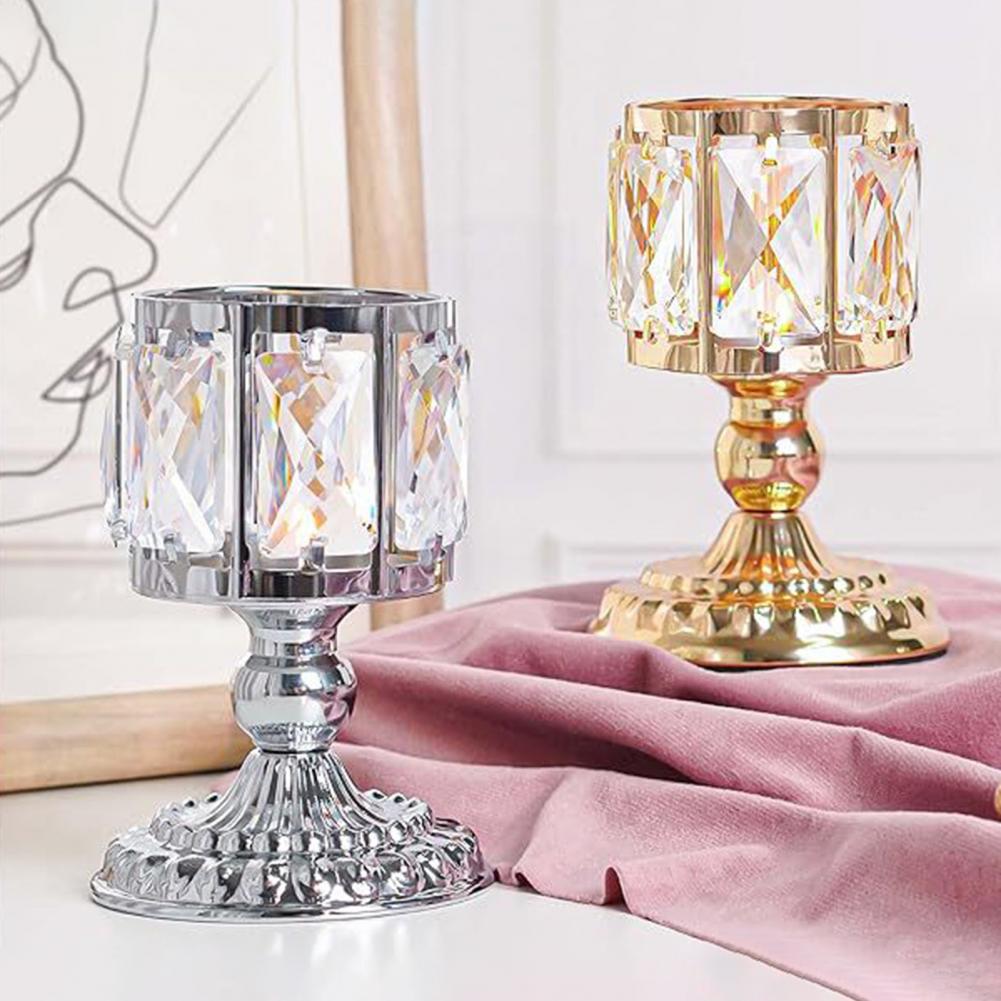 Metal Candle Holder Glass Candle Cup Elegant Faux Candle Holders for Home Decor Wedding Centerpieces Party Table Setting
