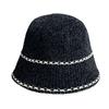New Autumn and Winter All Match Knitted Bucket Hat for Women Outdoor Warm Plain Face Covering Fisherman Hat Showing Face Small Basin Hat