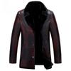 New Winter Clothes PU Leather and Fur Men's Winter Lapel Thickening Coat Wholesale Men's Business Leather Coat