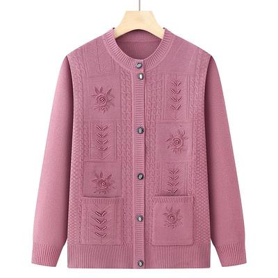 Women's Spring & Autumn Knit Cardigan for Middle-Aged & Elderly