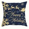 Home Decor Merry Christmas and Happy Holidays Pillows Pattern Cushion Cover Suitable for Sofa Bedroom Car Pillow Cover