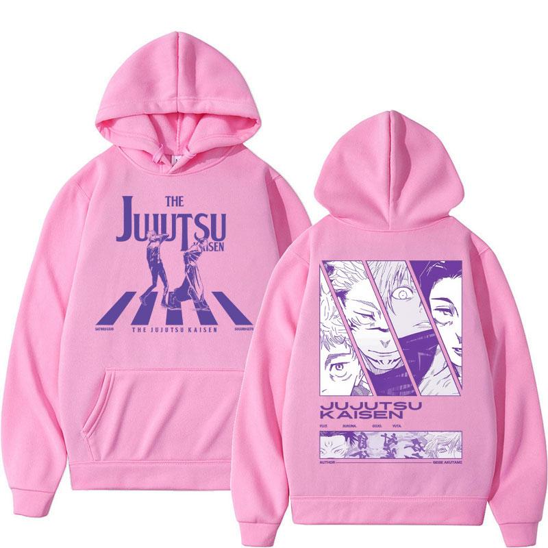 Japanese Anime Jujutsu Kaisen Graphic Hoodies Men Women Vintage Harajuku Tracksuit Oversized Fleece Casual Sweatshirt Streetwear