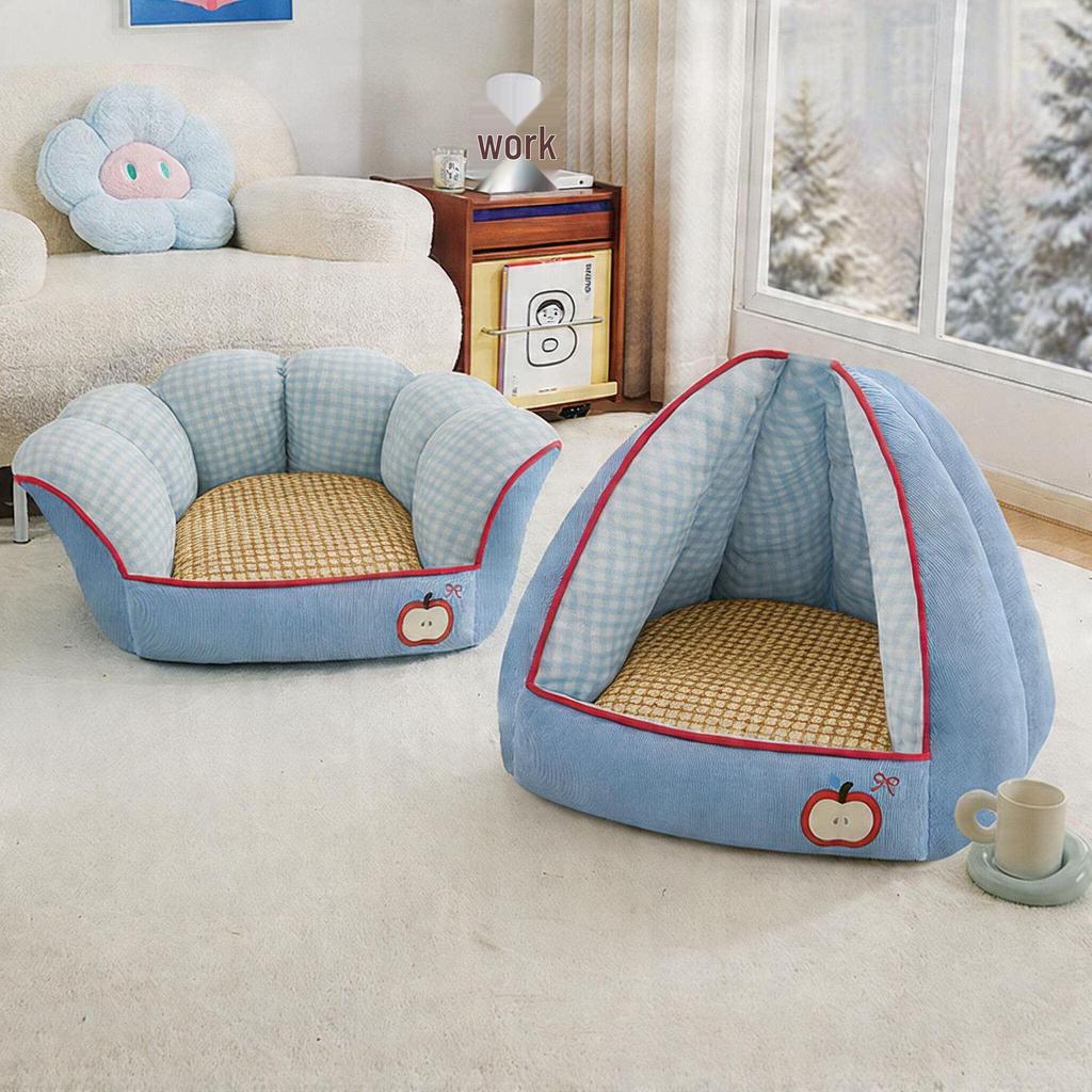All-Season Semi-Closed Safe Pet Sofa Bed and Sleeping Pad