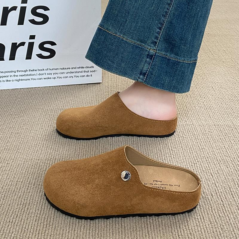 

CRLAYDK Женские мюли с анатомической стелькой без задника, слипоны, повседневные туфли из мягкой замшевой кожи, удобные тапочки для ходьбы в помещении и на улице 40