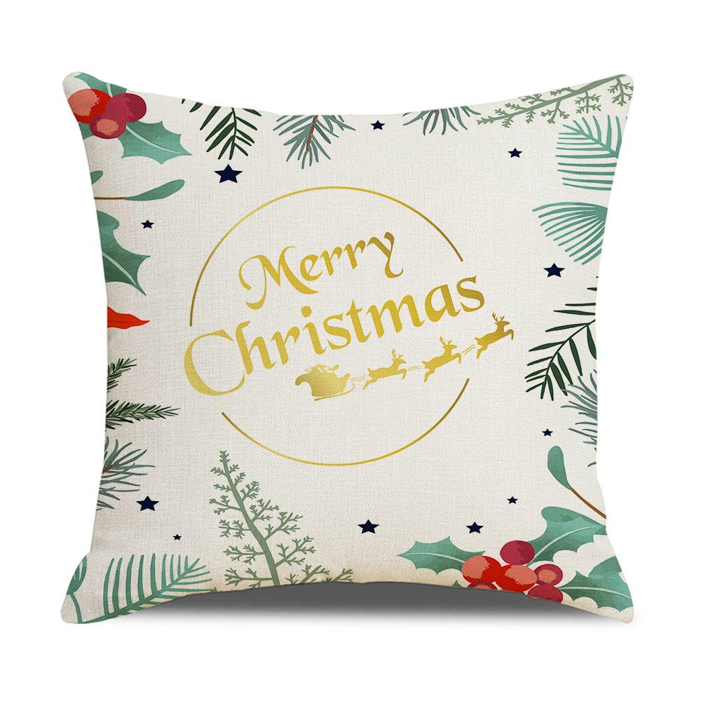 Christmas Simple Print Series Linen Pillows Home Sofa Cushions Office Pillow Covers