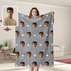 1pc Personalised Pet Flannel Blanket, Custom Photo Dog Blankets With Face Print, Warm Soft Dog Sleeping Mat Birthday Gifts, Grey