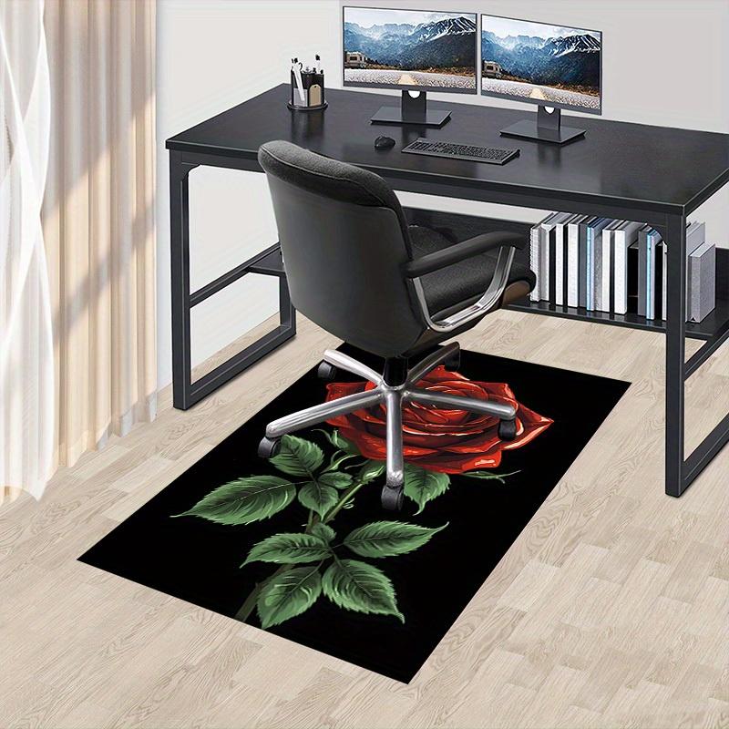 1pc Rose Bloom Themed Rug for Home Decor, Non-slip Office Carpet, Chair mat, Outdoor Mat, Christmas and Halloween gifts-0731136