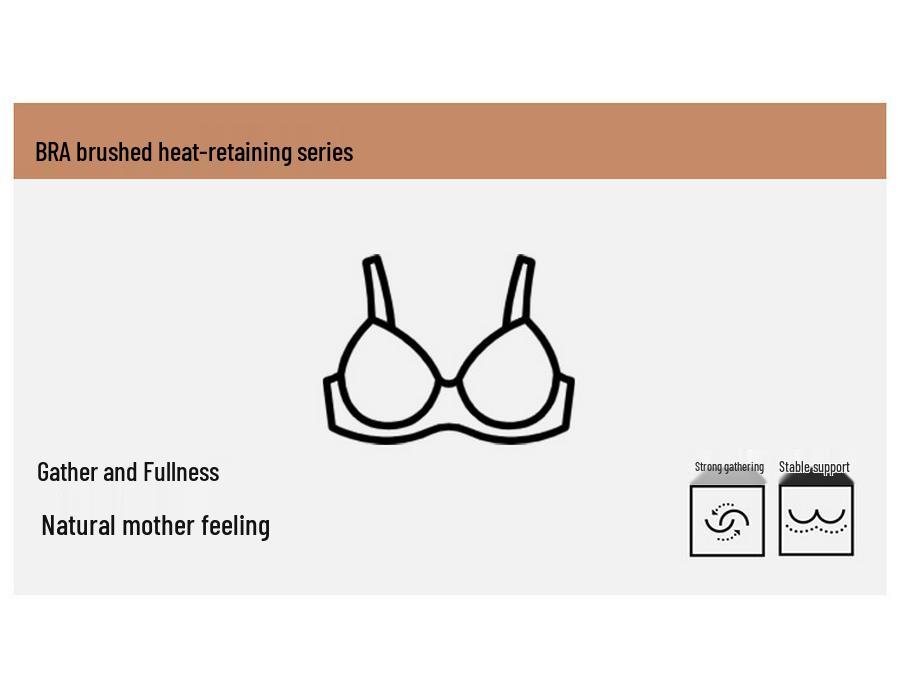 Women's Seamless Brushed Fabric Underwear: Autumn/Winter Style, Wire-Free, Small To Large Chest Support