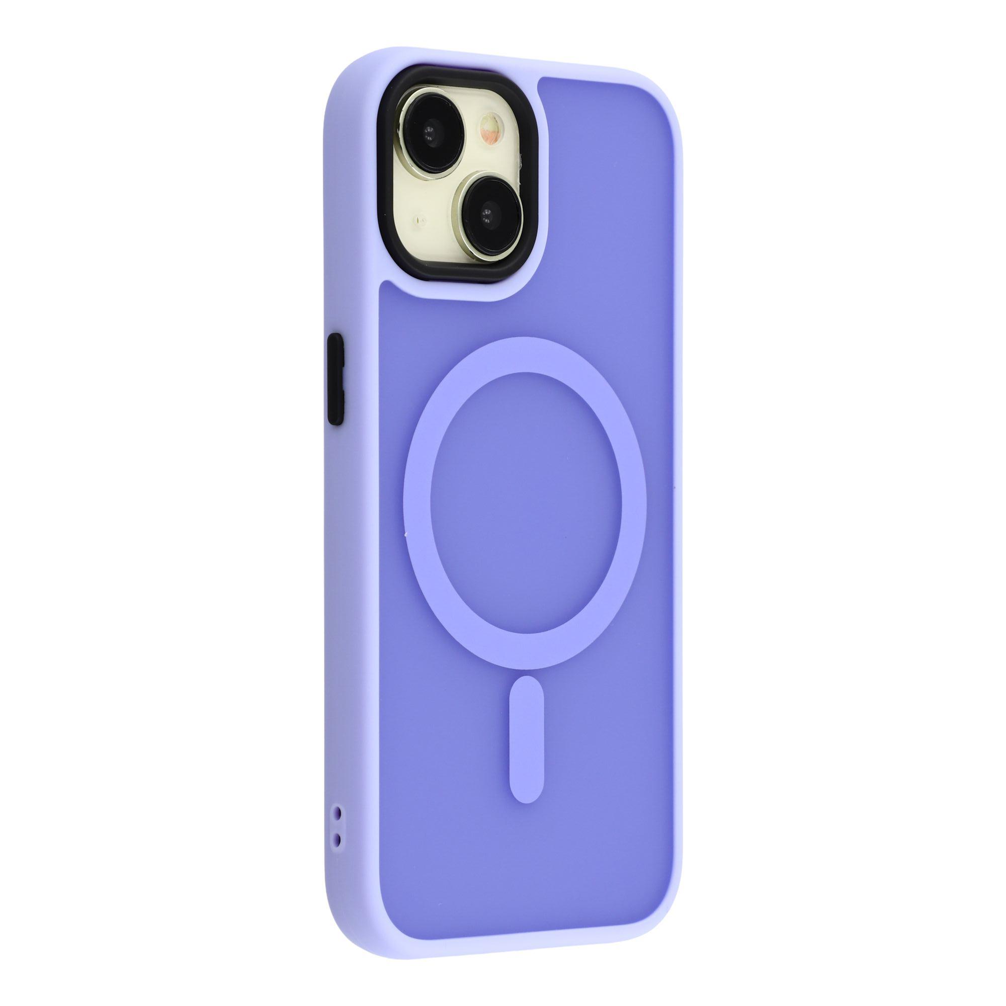 

For iPhone 14/13 Case Compatible with MagSafe Skin-Touch PC+TPU Phone Cover Purple