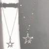 Five-pointed Star Necklace, Sparkling Rhinestone Stars Pendant Necklace, Adjustable Dainty Necklace Jewelry Gift for Women Girlfriend Friend