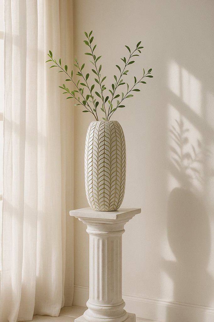 Vase Resin Blatt cm Ø 18,5X46