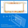 2PCS Yellow Cat Pattern License Plate Frames For Men Women - Universal Aluminum Stainless Steel Kitten Cat Mom Personalized Car Tag Covers Holder
