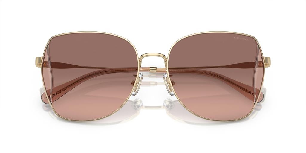 Coach Shiny Light Gold Size HC7158D CL906 Women's Sunglasses, 58,