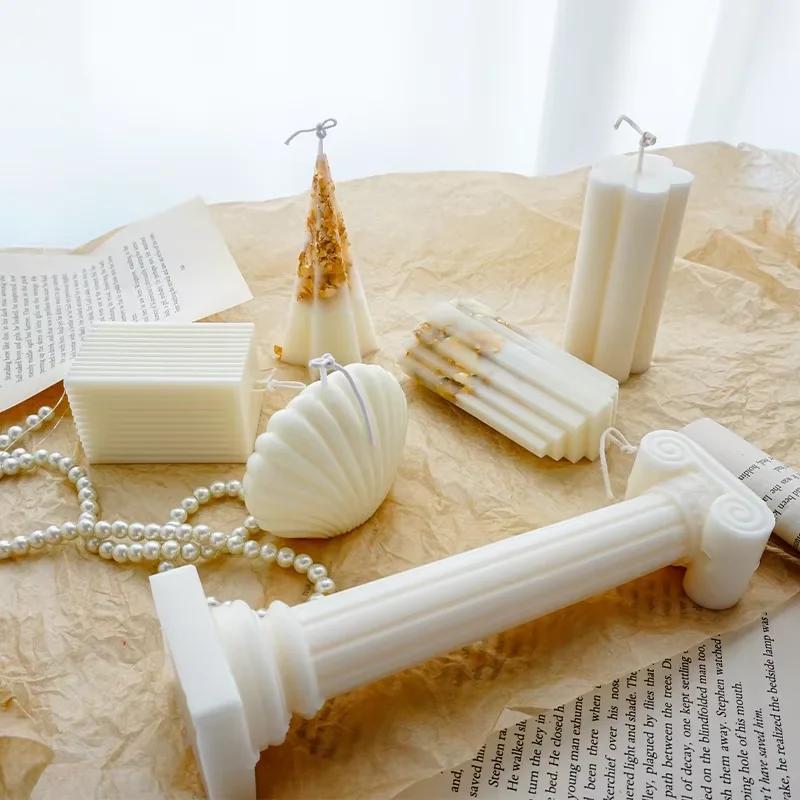 Home DecorDIY Gypsum Ornament Mould New European Roman Pillar Mold Aromatherapy Candle Mold Kitchen Baking Chocolate Molds Retro