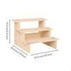 Wooden Display Shelf, Tiered Organizer Stand, Desktop Figurine Rack, Home Office Decor Natural Wood