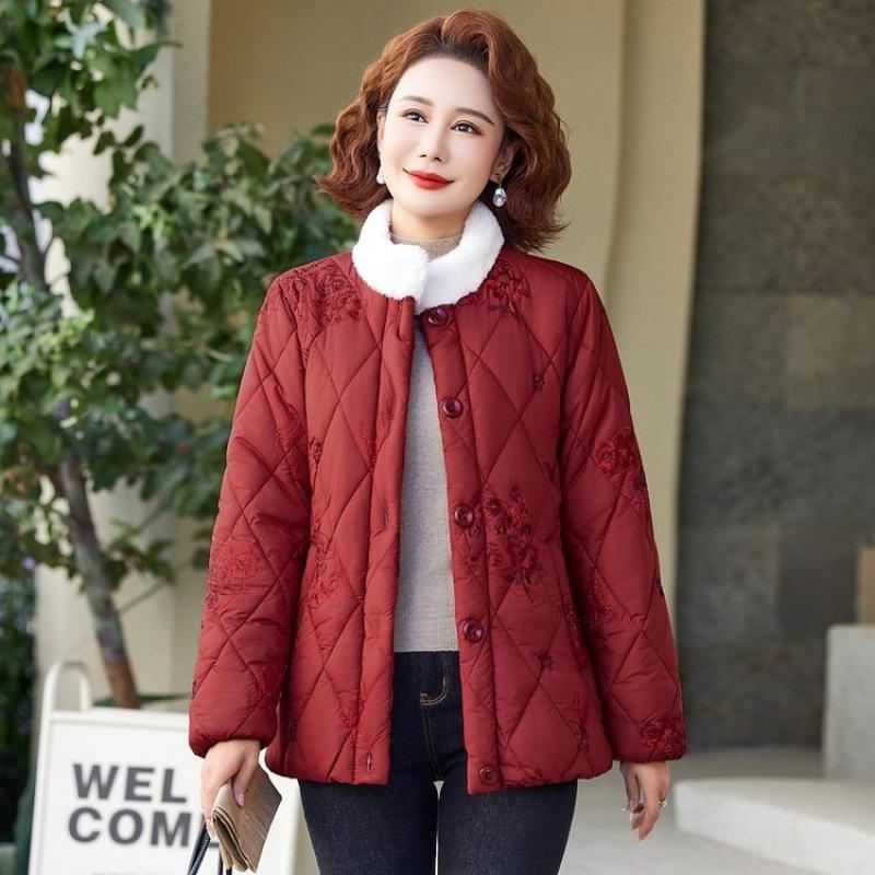 

Winter cotton-padded clothes women s autumn and winter coats piled and thickened warm cotton-padded jackets old lady clothes 1XL [recommended 80-50kg]