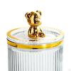 Makeup Dab Ball Holder Jar Clear with Lid Dispenser Tool Storage Box Cosmetic Organizer for
