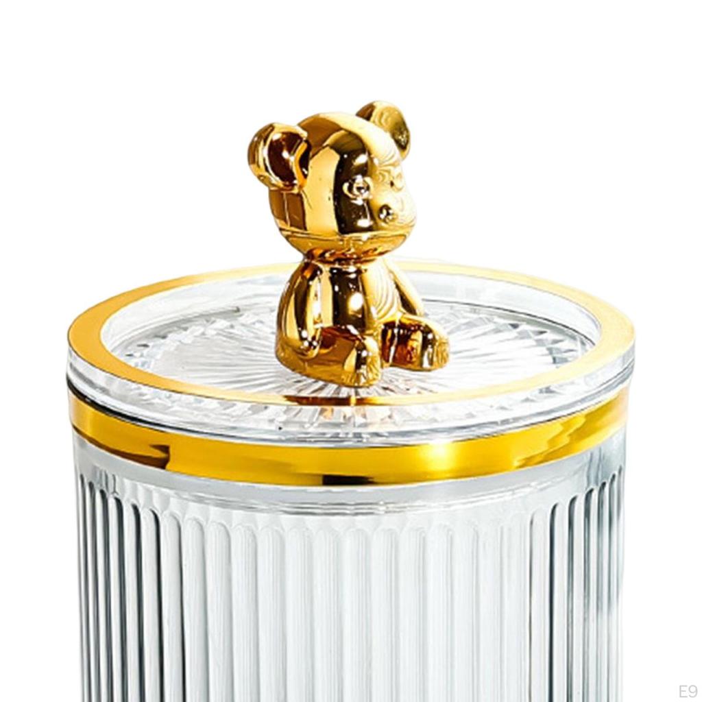 Makeup Dab Ball Holder Jar Clear with Lid Dispenser Tool Storage Box Cosmetic Organizer for