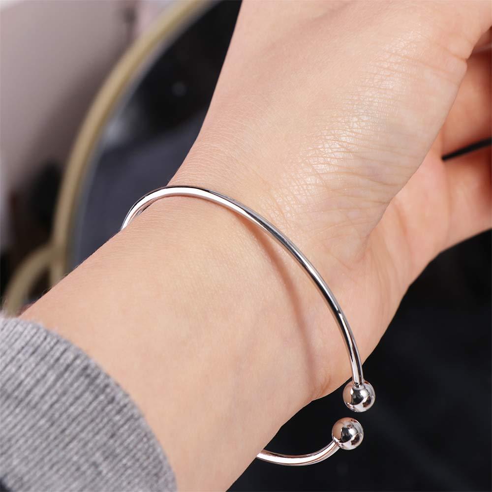 Trendy Gifts Silver Plated Adjustable Bangles Fashion Jewelry Mens/Womens Bracelet