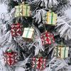 Christmas 2025 Plastic Festival Decorations Mini Gift Box Home Party Decor Hanging Pendants Stereoscopic 4pcs/Box