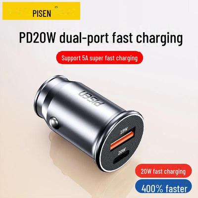 PISEN Çift Portlu PD30W Araç Şarj Cihazı - Mini Çakmaklık Soketi Adaptörü