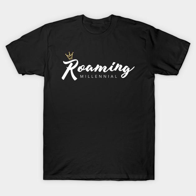 

Men Black Print T-shirt Roaming Millennial Logo No-Cut Transfer Paper Print Cotton Tshirt 3XL чорний