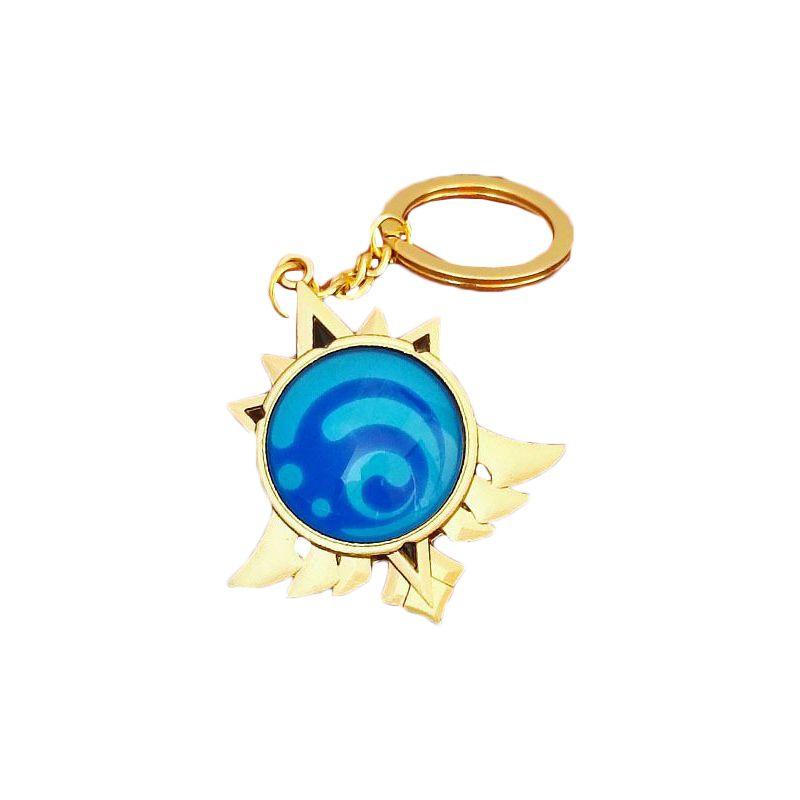 Seven Impact Genshin Elements Keychain Geo Anemo Electro Dendro Hydro Pyro Cryo