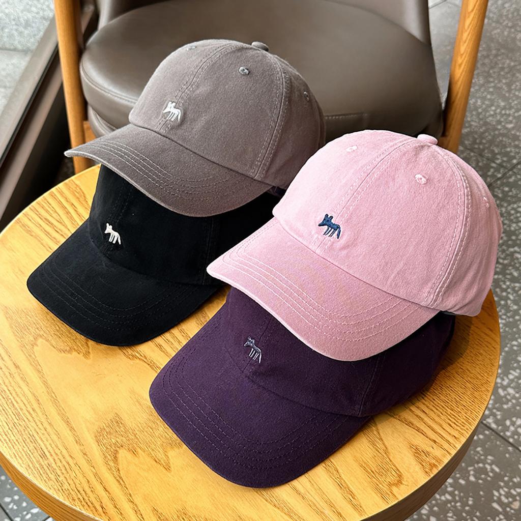 Bestickte Baseballkappe Little Fox für Mädchen im Frühling und Sommer Vielseitige Hut mit breiter Krempe Hochwertiger Softtop-Hut Männer