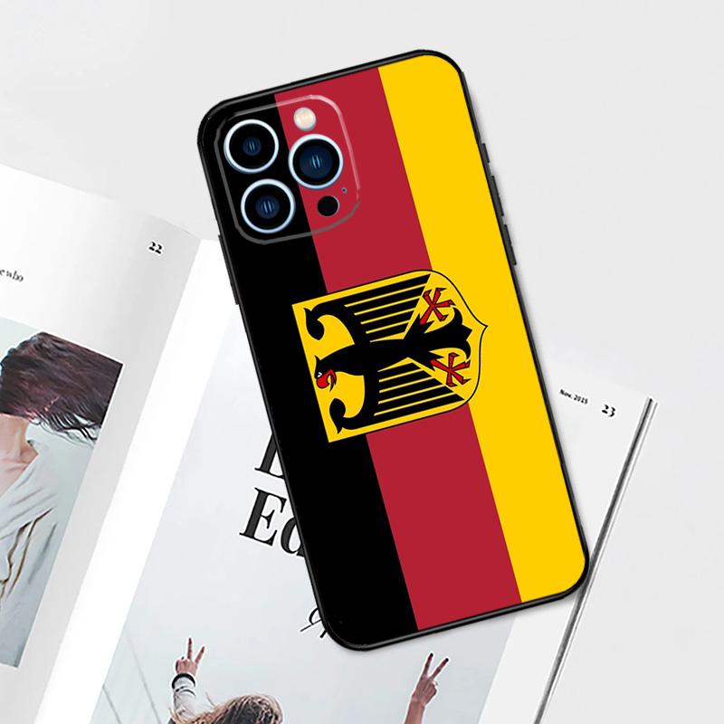 German Federal Eagle Phone Case, Black Red Gold Flag Designfor iPhone 17 16 15 14 13 12 11 Series Pro Max Plus