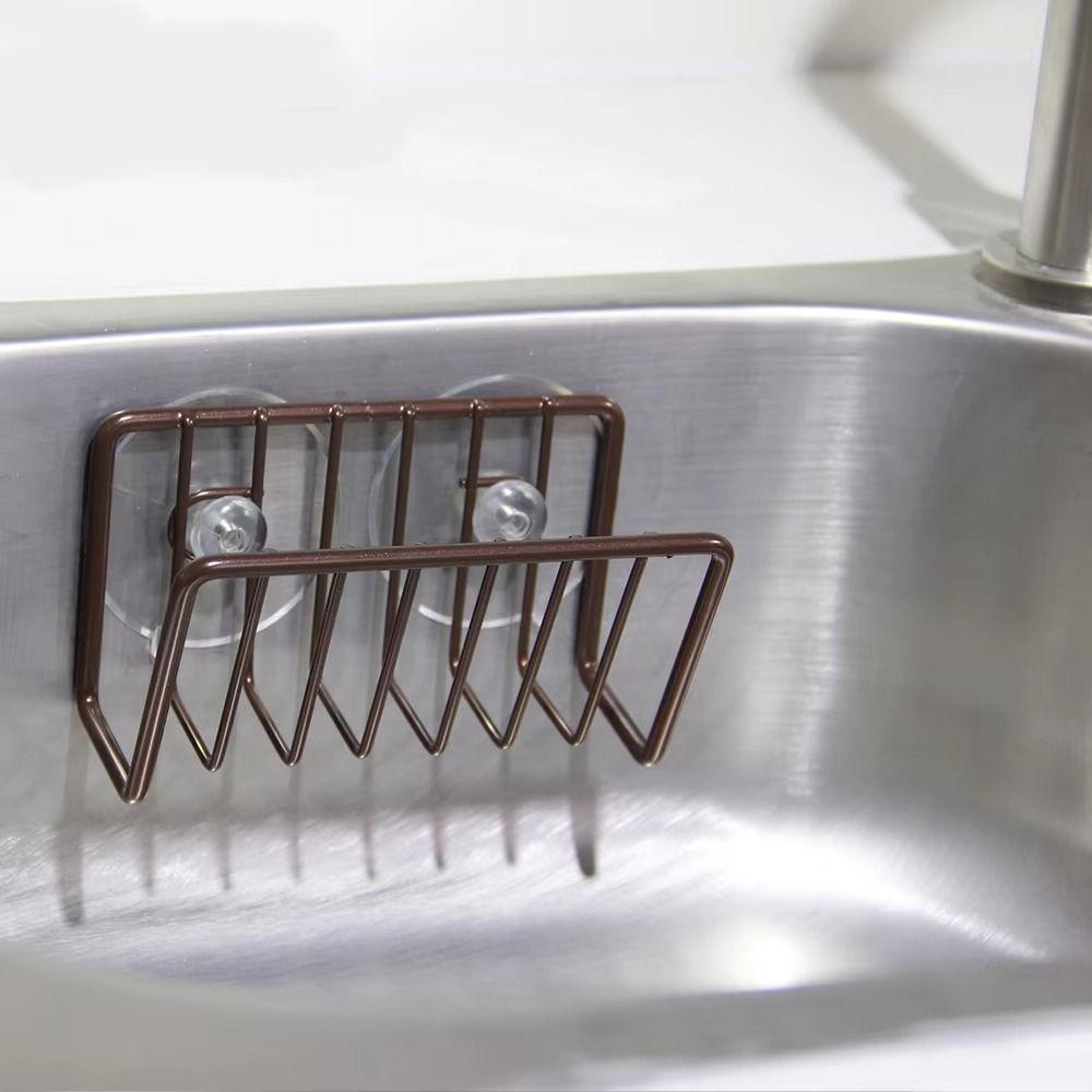 No-punch Sponge Holder Metal Drain Storage Shelf High quality Sink Sponge Holder  Kitchen