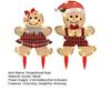 2 Pcs Christmas Gingerbread Man Yard Sign Lighted Gingerbread Boy And Girl Sign with Stake for Outdoor Lawn Patio Garden Decor