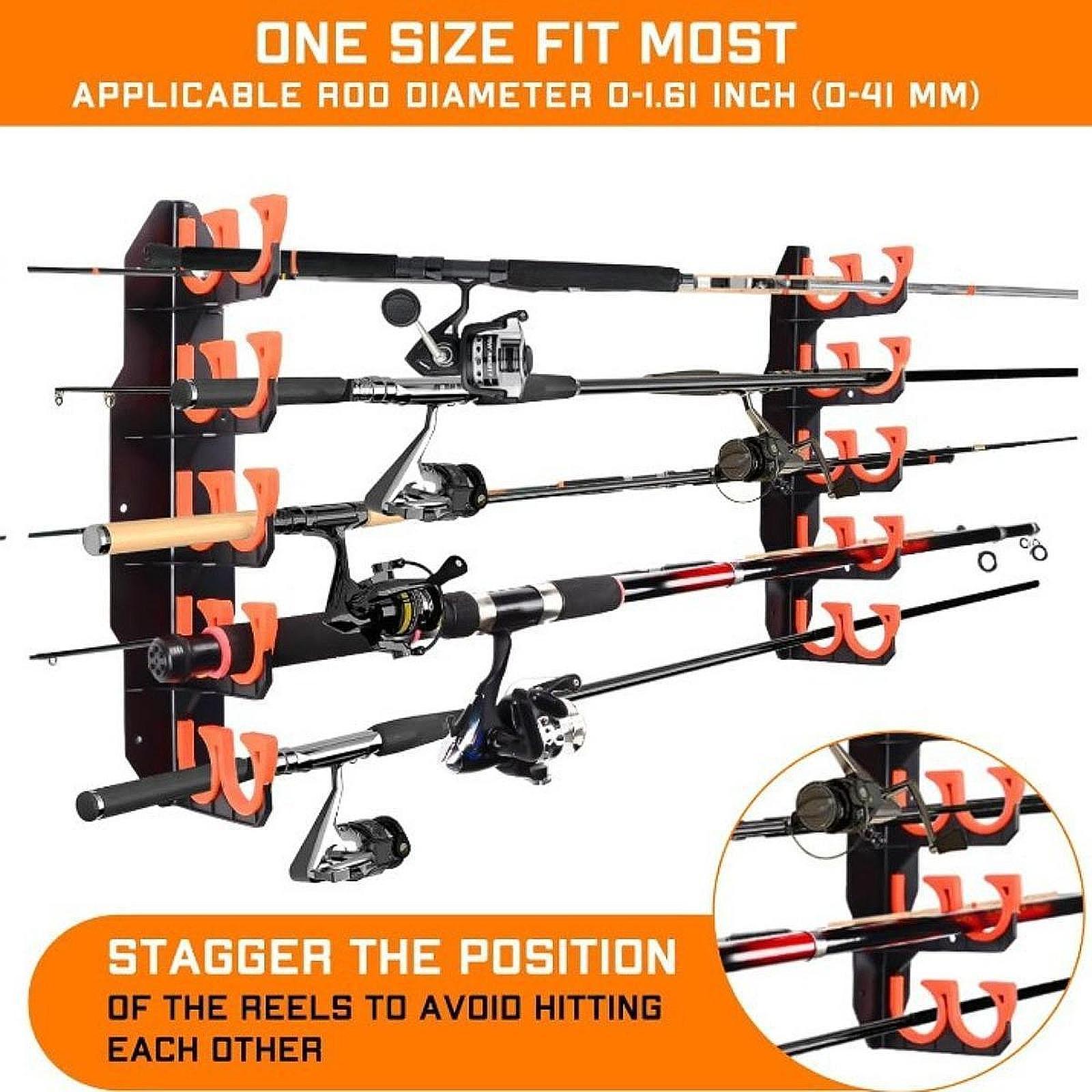 2 Pieces Garage Fishing Rod Holder Fish Gear Protective Pad Fishing Rod Rack