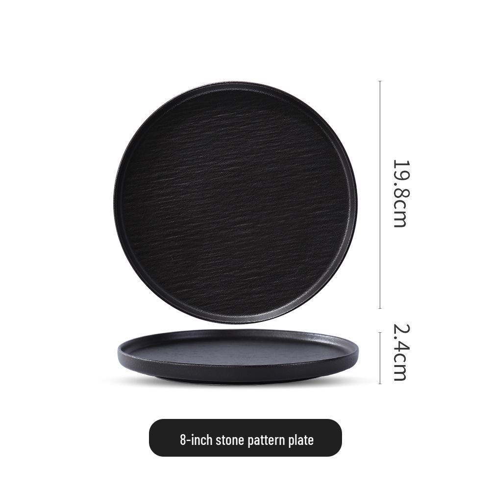 Flowing Sand Effect Ceramic Steak Plate Set