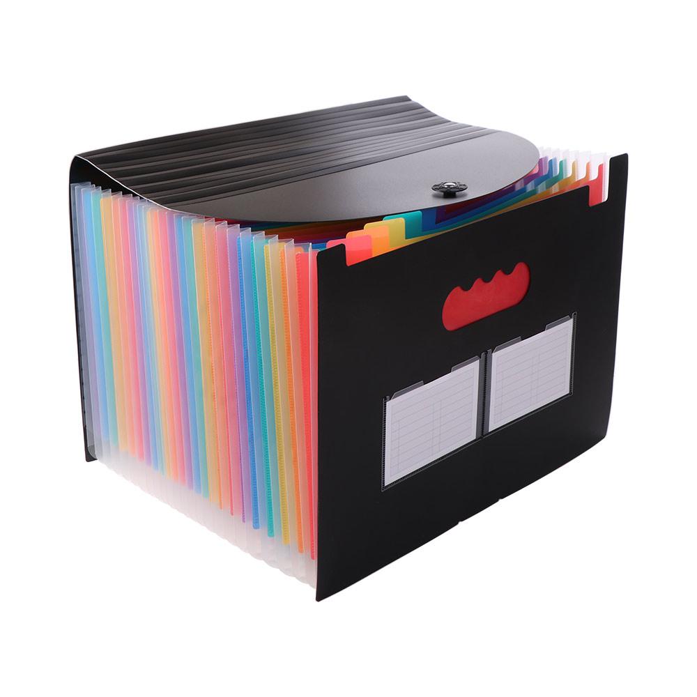 Rainbow Expandable Filing Box 25 Pockets Art Supplies Folder File Folder Organizer Stationery