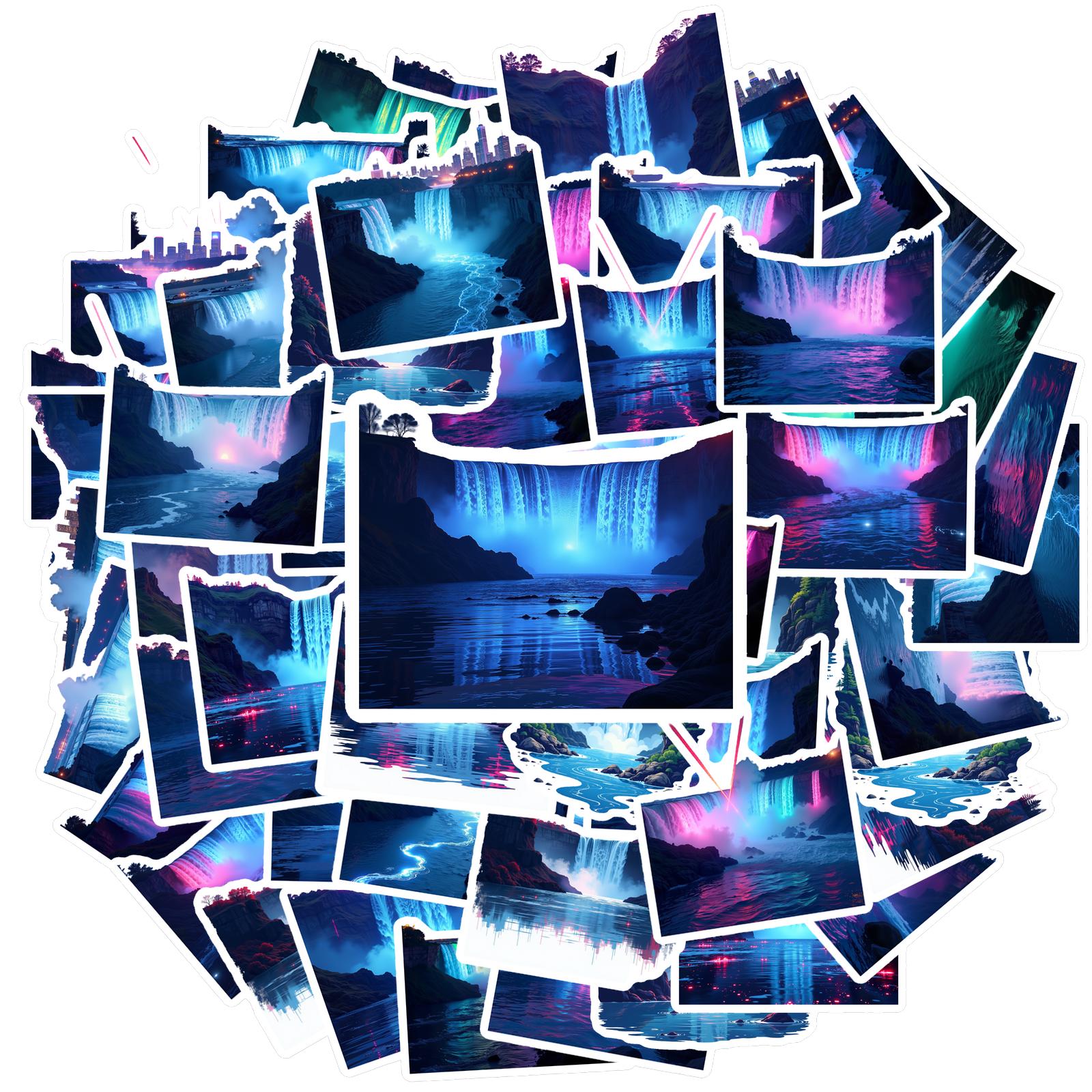 

35pcs-100pcs Decals Vinyl Material Waterfall Stickers Scenery Stickers Nature Stickers for Notebooks Computers Luggage