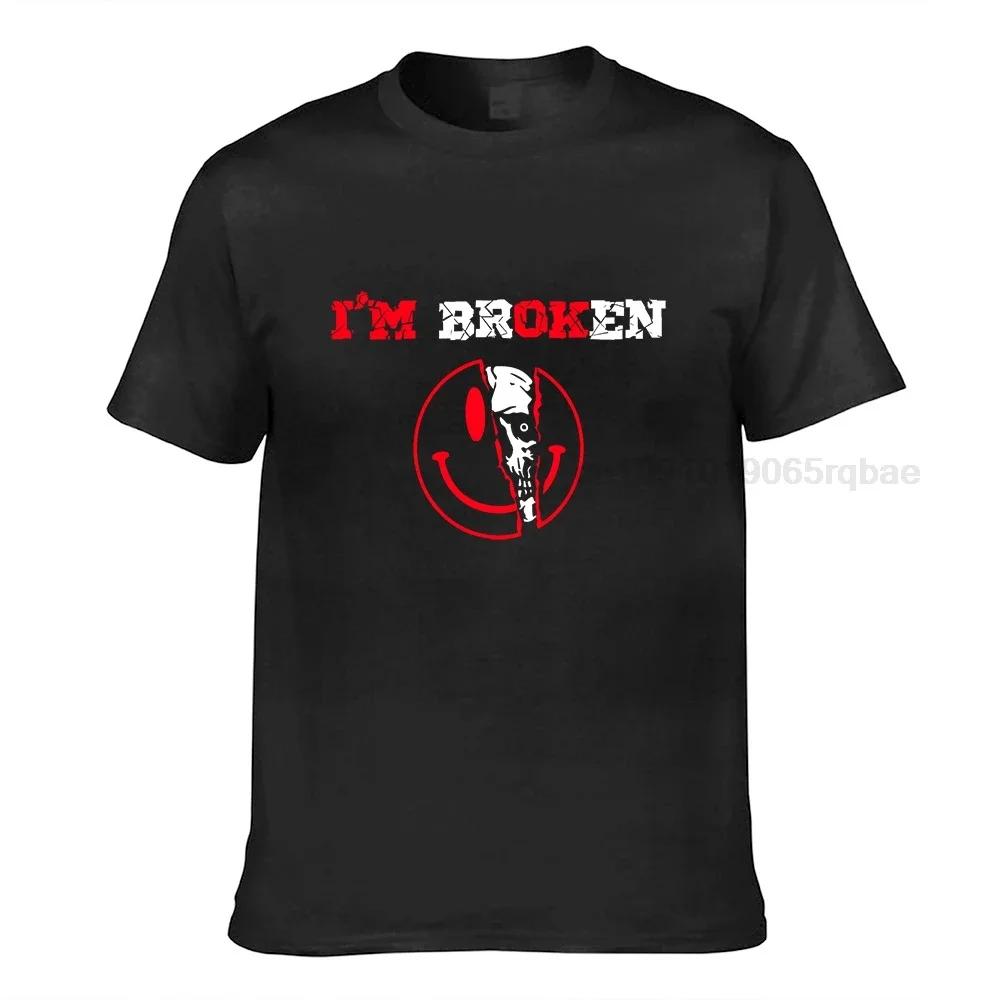 Confused Smile Im Broken Invisible Illness Im Ok Broken Tshirt S5xl 100 Cotton Unisex T Shirt Unisexs Tee