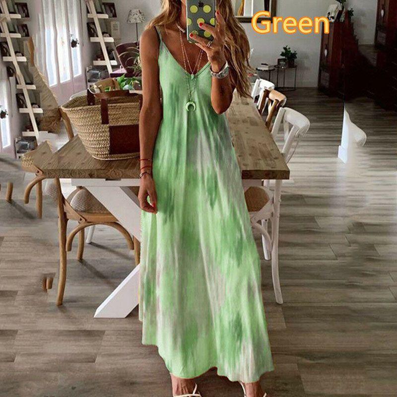 Women's Boho Floral Strappy Dress Oversized Maxi Kaftan For Summer Beach Parties