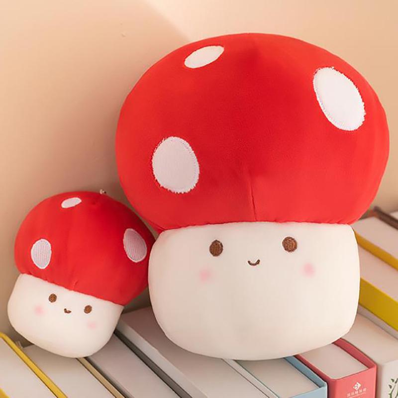 Creative Mushroom Plush Stuffed Animal Throw Pillow Toy Key Chain Gifts For Kids Home Sofa Decor Plant Plush Toy