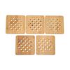 5 Pcs Heat Proof Bamboo Trivet Portable Heat Resistant Mat Durable Kitchen Hot Pads  Hot Dishes