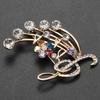 New Arrival Music Brooch Elegant Style With Rhinestones Treble Clef Pin Brooches For Ladies 