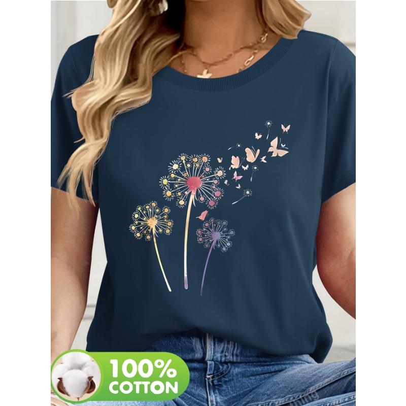 Summer New Women's Casual Round Neck Short-Sleeve T-Shirt - Full Pattern Print