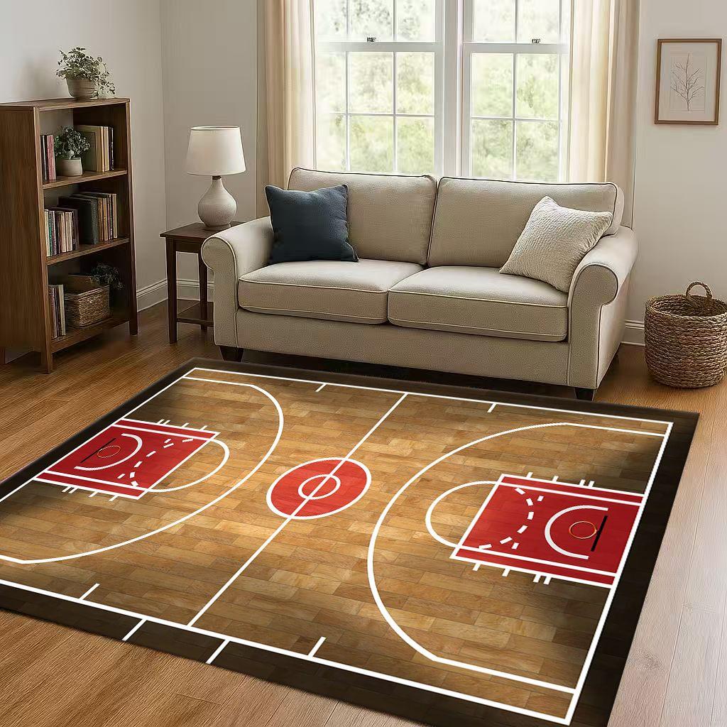 27 Style Basketball Court Art Living Room Non Slip Area Rug Soft Carpet for Bedroom Playroom Sofa,Easy Clean Home Decor Doormat