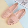 WTEMPO Women's Hollow-out Spring Summer Large Size Solid Color Single Shoes Breathable Flat Thick Heel Anti Slip Casual Work Shoes