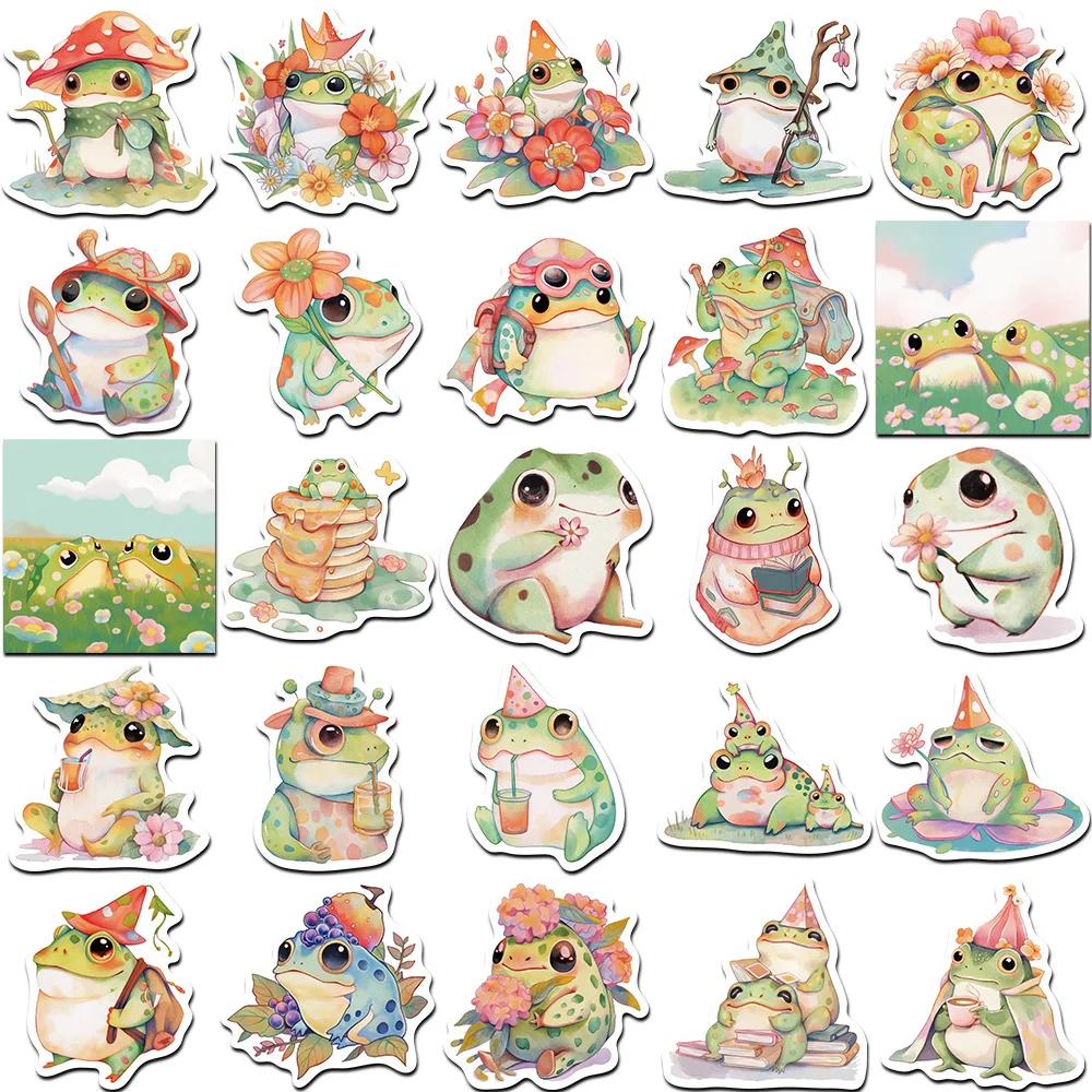50Pcs Cute Cartoon Colorful Funny Fat Frog Stickers Diy Laptop Luggage Phone Case Skateboard Graffiti Decals Fun For Kids Gifts