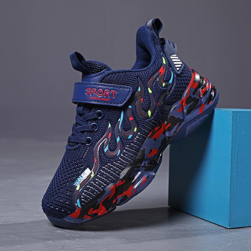 2025 summer new middle-aged and older children boys children's sports shoes running shoes mesh breathable non-slip running shoes