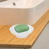 Glass Soap Dish Transparent Round Suitable for Bathroom Kitchen Sink Clear Soap Bar Holder Nonslip Base Easy to Clean