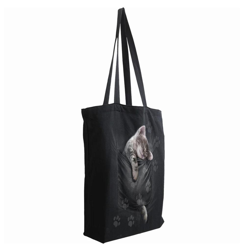 Spiral Direct Pocket Kitten Tote Bag